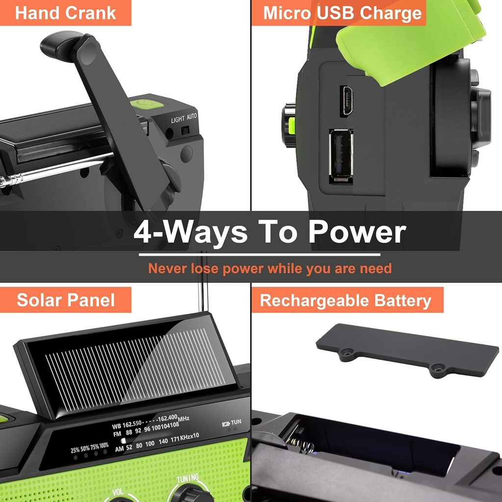 RunningSnail radio multiple power sources solar and USB - View 2